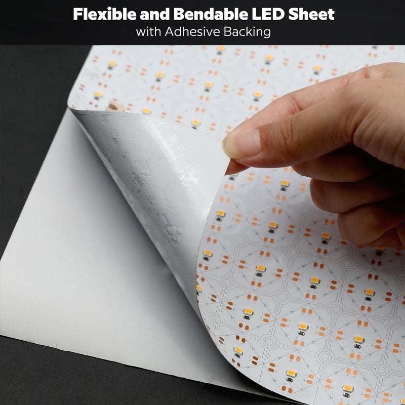 SuperlightingLED 1 Pc 24V 28W 4000K Natural White Flexible Cuttable LED Sheet, 19.2 x 9.6 Inch Sheet Lights LED for Countertop and Wall Backlit, Connectors and Adhesive Backing (Natural White 4000K) - Image 3